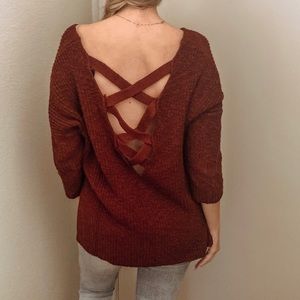 Women’s sweater burgundy red
